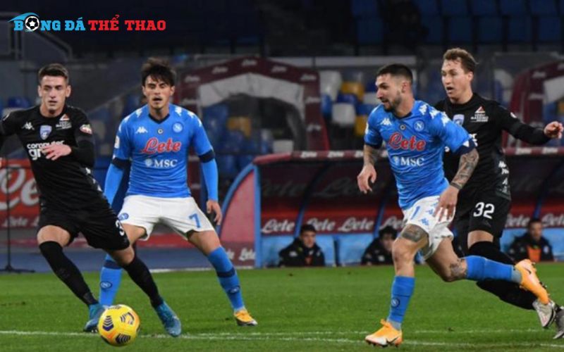 Chiến thuật chơi tấn công dự kiến được Napoli sử dụng khi đấu cùng Empoli