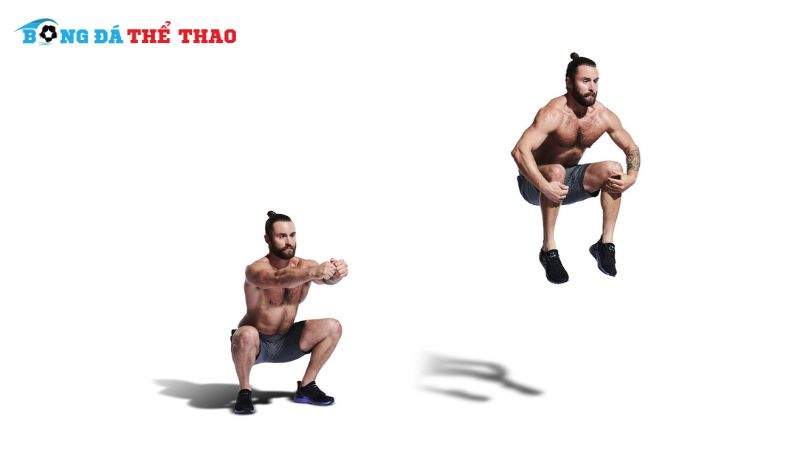 Bật cóc (Jump Squats) giúp các cầu thủ có sức bật tốt hơn trong các tình huống tranh chấp bóng trên không